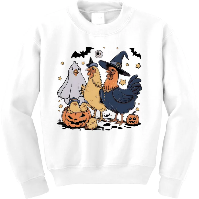 Ghost Chicken Halloween Kids Sweatshirt