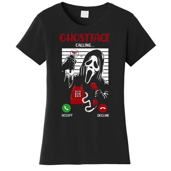 Ghostface Calling Halloween Funny Ghost Scary For Men Women Women's T-Shirt