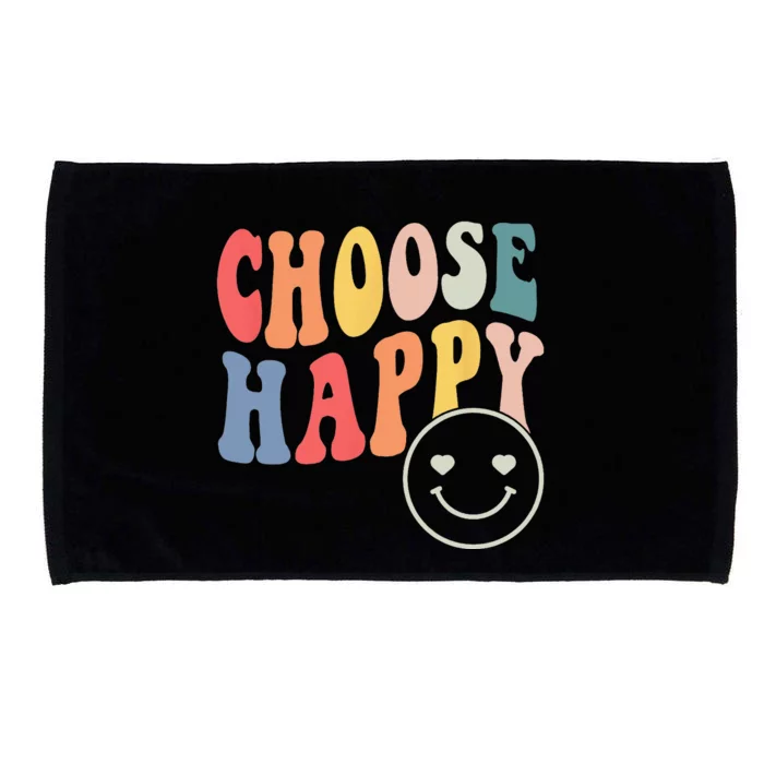 Groovy Choose Happy Motivational Inspirational Positive Tee Microfiber Hand Towel