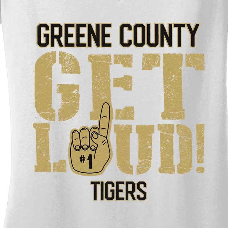 Greene County High School Get Loud Tigers Women's V-Neck T-Shirt