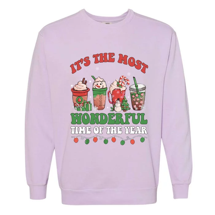 Groovy Christmas ItS The Most Wonderful Time Of The Year Great Gift Garment-Dyed Sweatshirt