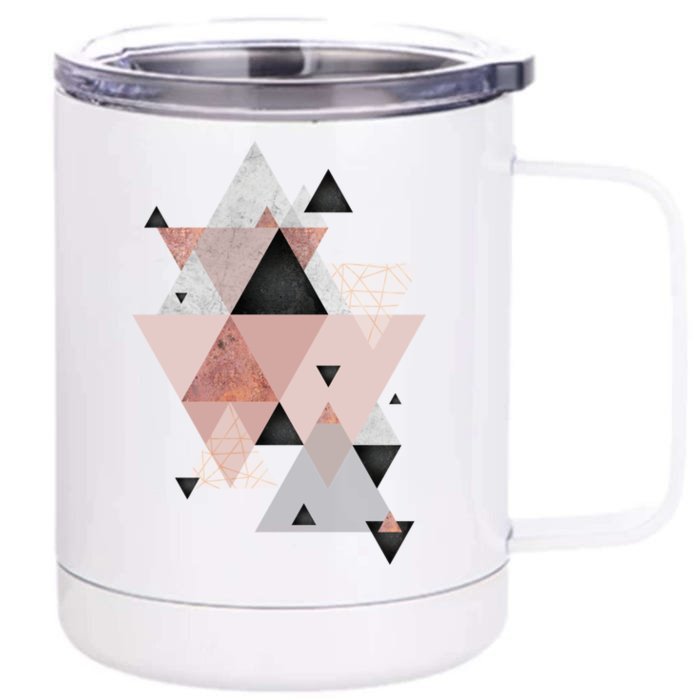 Geometric Compilation In Rose Gold And Blush Pink Front & Back 12oz Stainless Steel Tumbler Cup