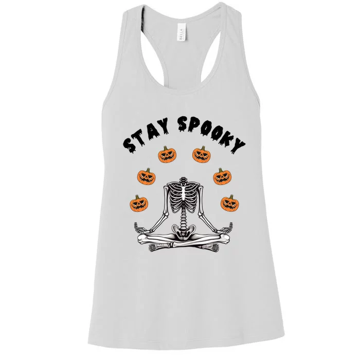 Ghos Creep It Real Cute Pumpkin Meaningful Gift Stay Spooky Cute Gift Women's Racerback Tank