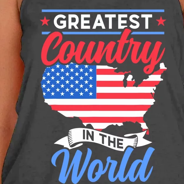 Greatest Country In The World Us Usa American America Us Usa Women's Knotted Racerback Tank