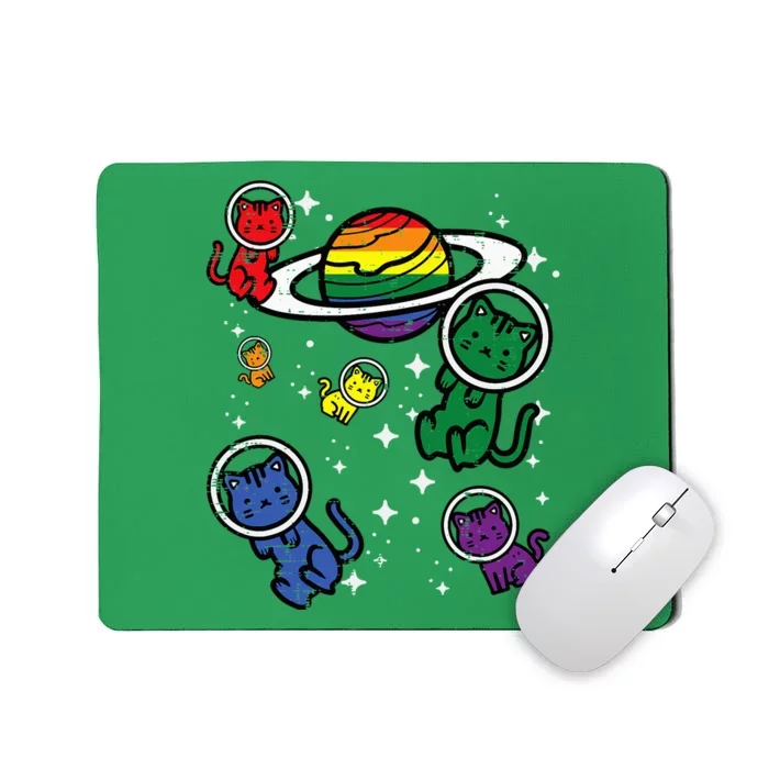 Gay Cats In Space Rainbow Pride Month Lgbtq Ally Mousepad