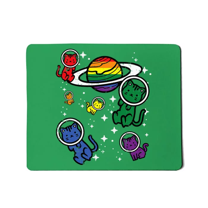 Gay Cats In Space Rainbow Pride Month Lgbtq Ally Mousepad