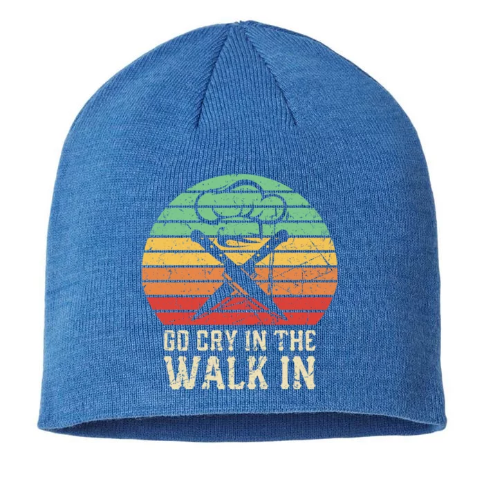 Go Cry In The Walk In Funny Retro Chef Meaningful Gift 8 1/2in Sustainable Knit Beanie