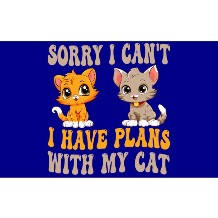 Groovy Cat IM Sorry I CanT I Have Plans With My Cat Gift Bumper Sticker