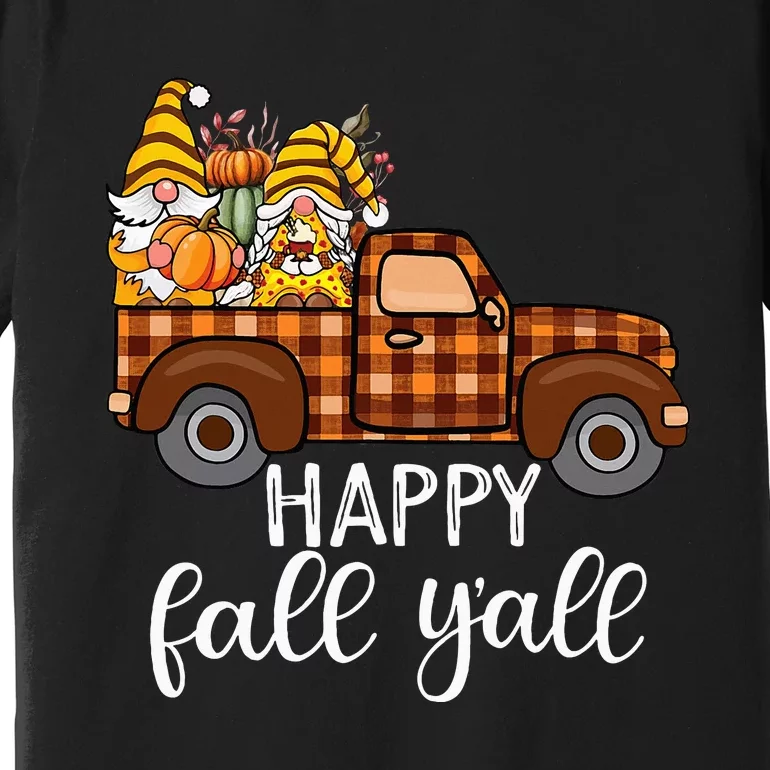 Gnomes Couple In Truck Pumpkin Spice Fall Yall Autumn Gnome Premium T-Shirt