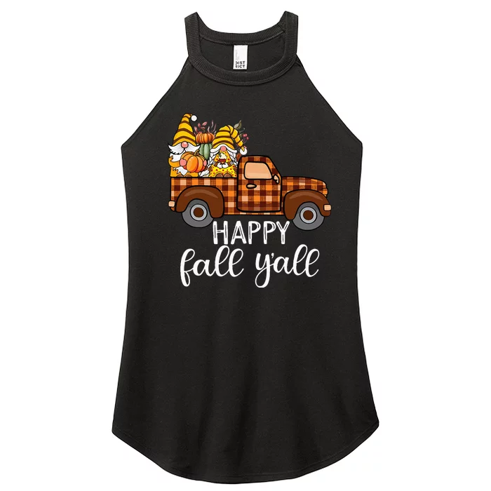 Gnomes Couple In Truck Pumpkin Spice Fall Yall Autumn Gnome Women’s Perfect Tri Rocker Tank