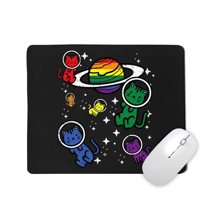 Gay Cats In Space Rainbow Pride Month Lgbtq Ally Mousepad