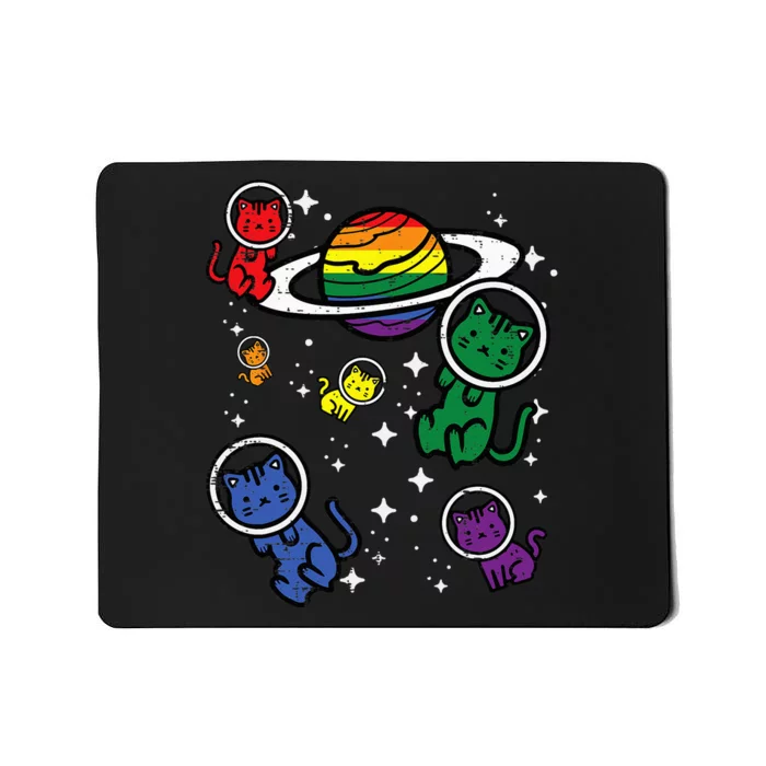 Gay Cats In Space Rainbow Pride Month Lgbtq Ally Mousepad