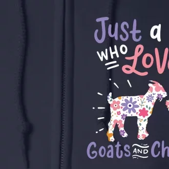 Goat Chicken Just A Girl Who Loves Goats And Chickens Full Zip Hoodie