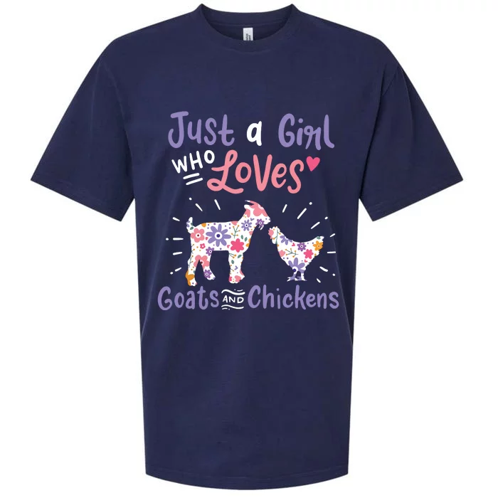 Goat Chicken Just A Girl Who Loves Goats And Chickens Sueded Cloud Jersey T-Shirt