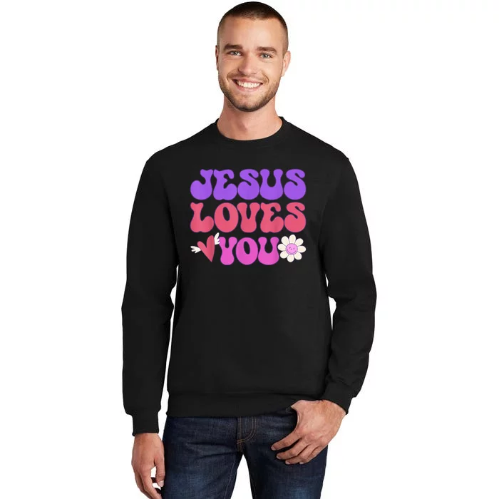 Groovy Christian Jesus Loves You 70's Hippie Sweatshirt