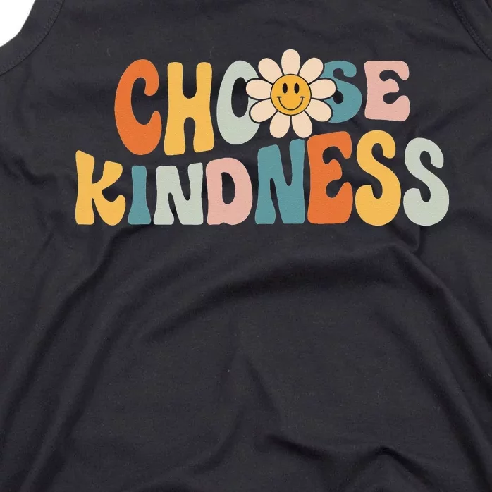 Groovy Choose Kindness Be Kind Inspirational Teacher Tank Top