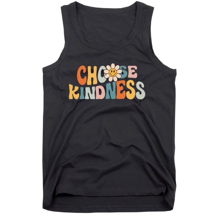 Groovy Choose Kindness Be Kind Inspirational Teacher Tank Top