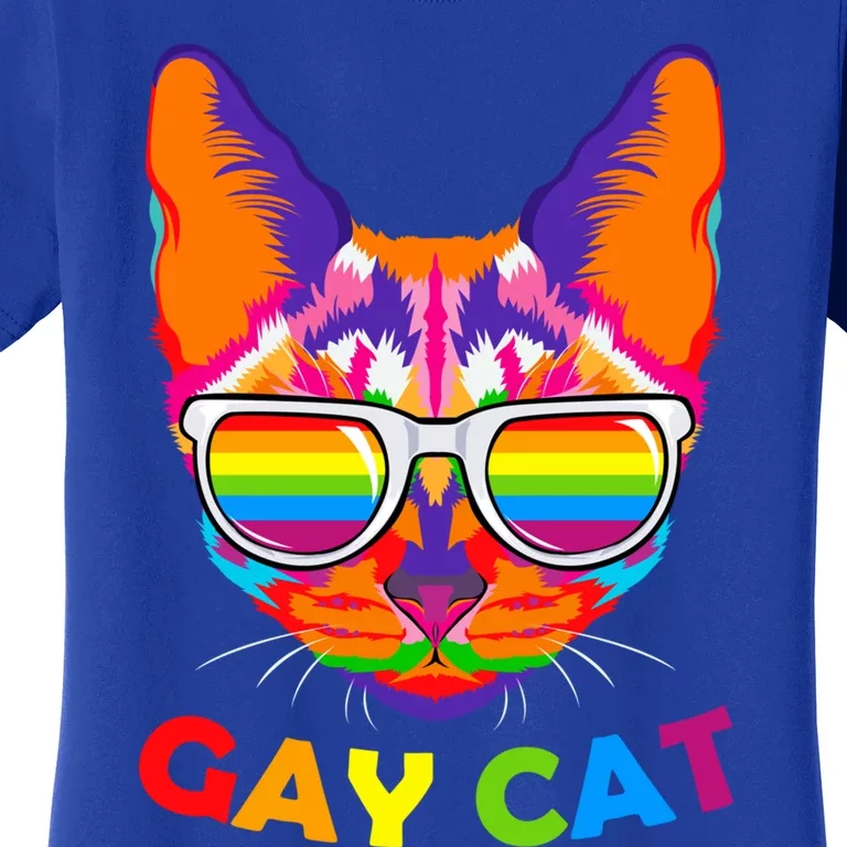 Gay Cat Kitten Feline Lgbt Pride Parade Ally Rainbow Lesbian Cute Gift Women's T-Shirt