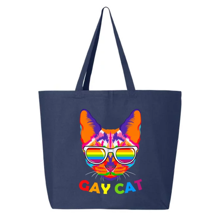 Gay Cat Kitten Feline Lgbt Pride Parade Ally Rainbow Lesbian Cute Gift 25L Jumbo Tote