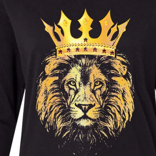 Gold Crown King Lion For Father Birthday Womens Cotton Relaxed Long Sleeve T-Shirt