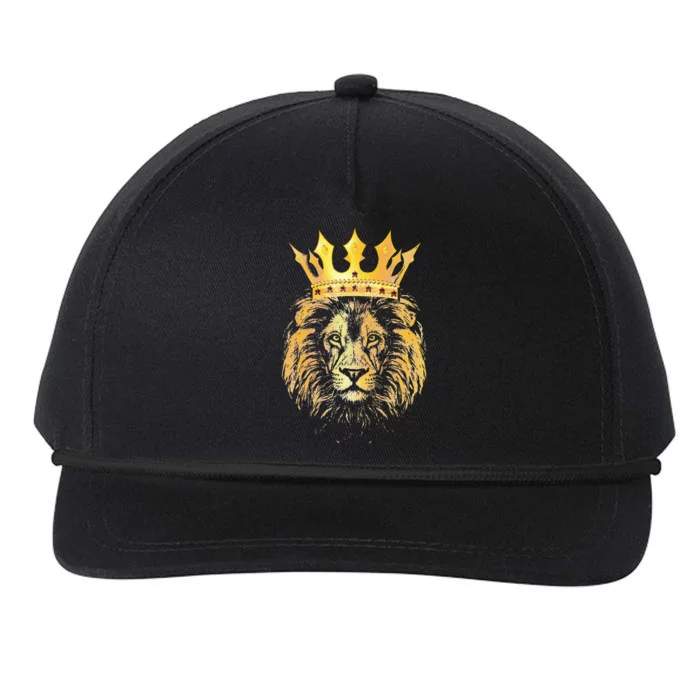 Gold Crown King Lion For Father Birthday Snapback Five-Panel Rope Hat