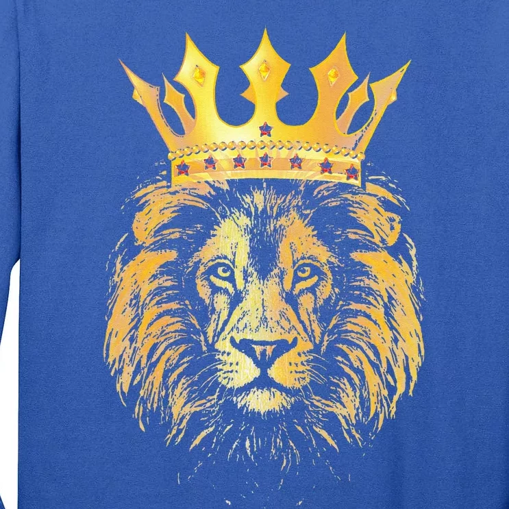 Gold Crown King Lion For Father Birthday Tall Long Sleeve T-Shirt