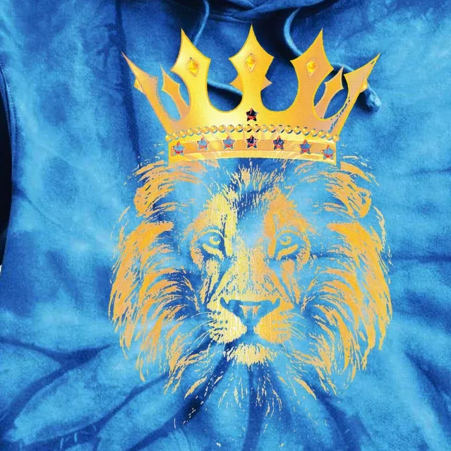 Gold Crown King Lion For Father Birthday Tie Dye Hoodie