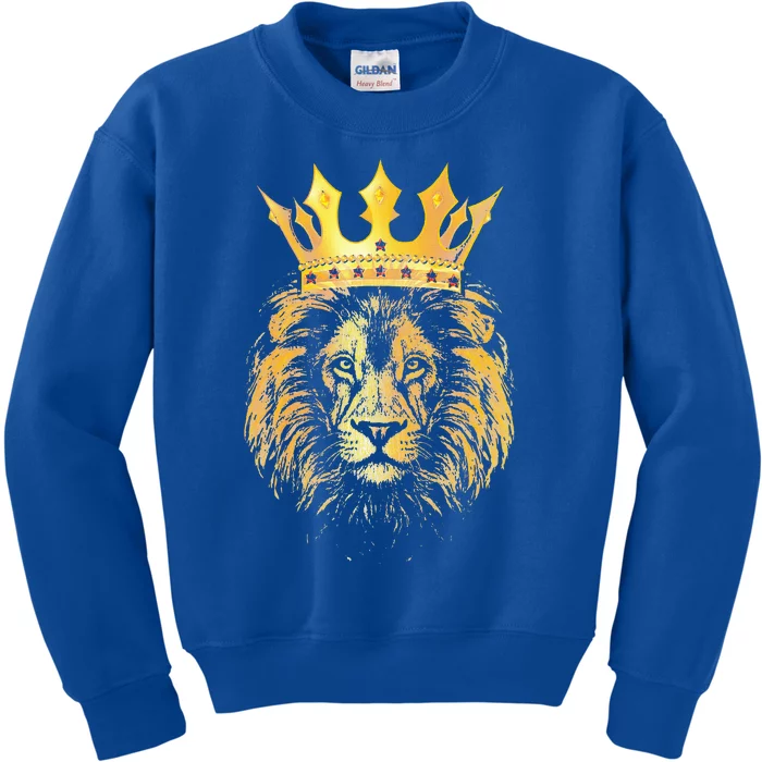 Gold Crown King Lion For Father Birthday Kids Sweatshirt