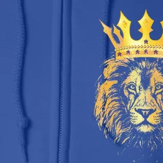 Gold Crown King Lion For Father Birthday Full Zip Hoodie