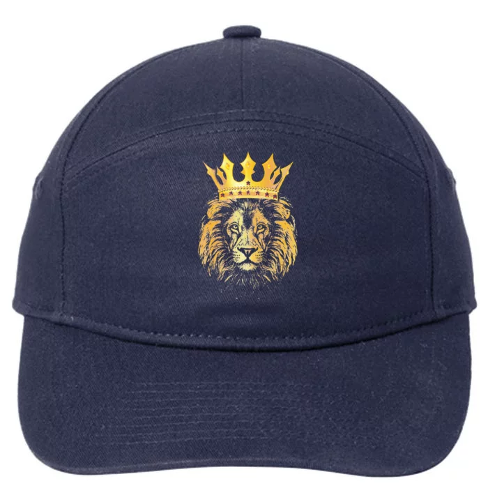 Gold Crown King Lion For Father Birthday 7-Panel Snapback Hat