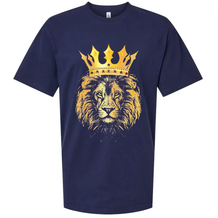 Gold Crown King Lion For Father Birthday Sueded Cloud Jersey T-Shirt