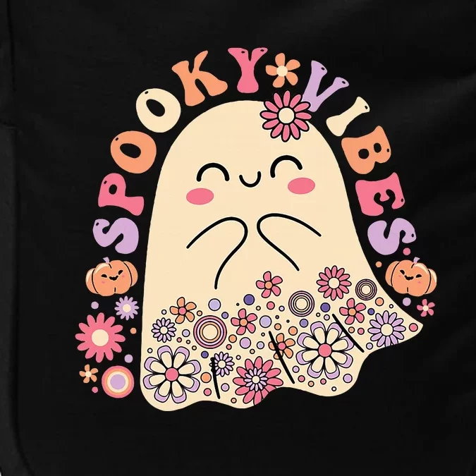 Groovy Cute Kawaii Ghost Floral Spooky Vibes Hippie Pumpkin Impact Tech Backpack