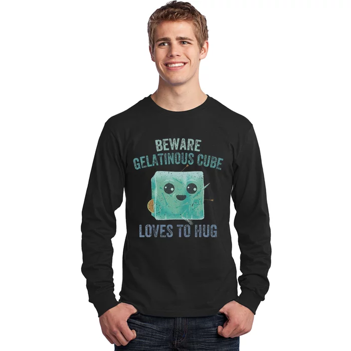 Gelatinous Cube Loves To Hug Funny Design Long Sleeve Shirt