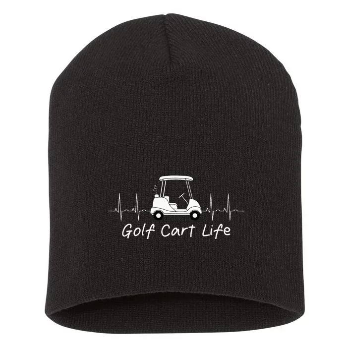 Golf Cart Life Funny Joke Parody Golfing Golfer Short Acrylic Beanie