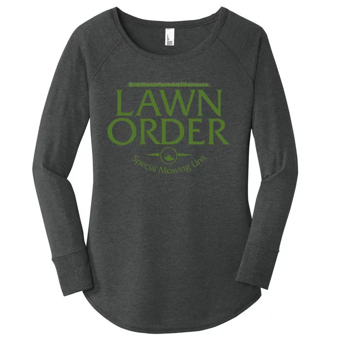 Grass Cutting Lawn Mowing Fathers Day Gardner Women's Perfect Tri Tunic Long Sleeve Shirt