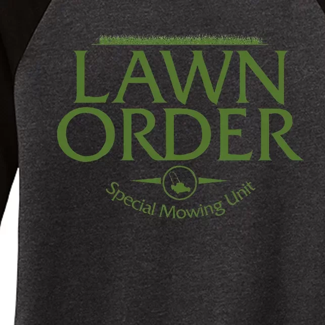 Grass Cutting Lawn Mowing Fathers Day Gardner Women's Tri-Blend 3/4-Sleeve Raglan Shirt