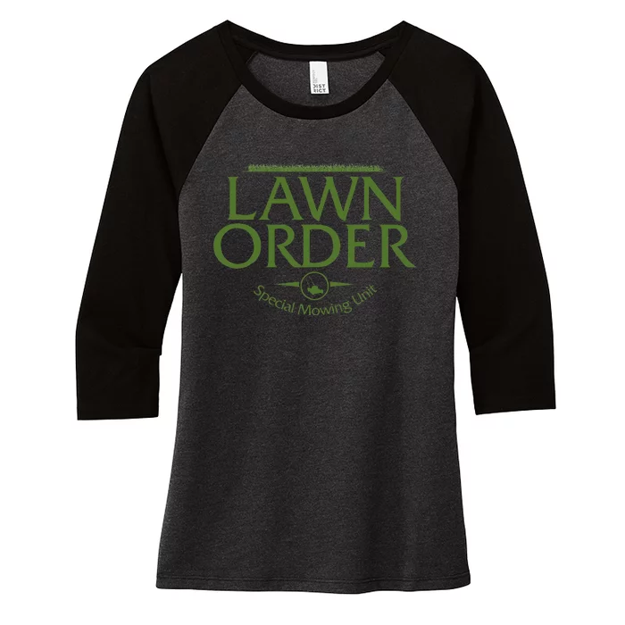 Grass Cutting Lawn Mowing Fathers Day Gardner Women's Tri-Blend 3/4-Sleeve Raglan Shirt