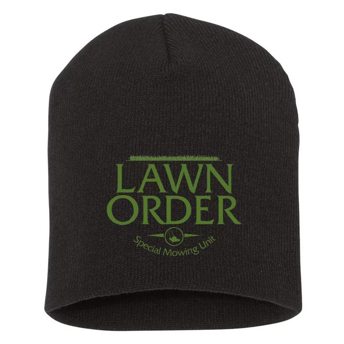 Grass Cutting Lawn Mowing Fathers Day Gardner Short Acrylic Beanie