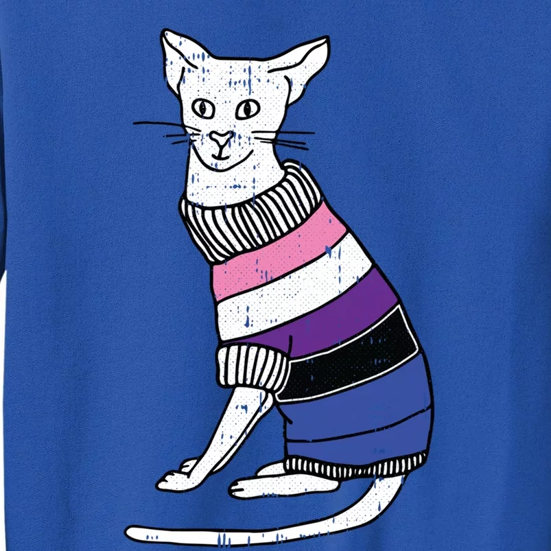 Genderfluid Cat Lgbtq Pride Cute Kitten Kitty Proud Ally Funny Gift Tall Sweatshirt