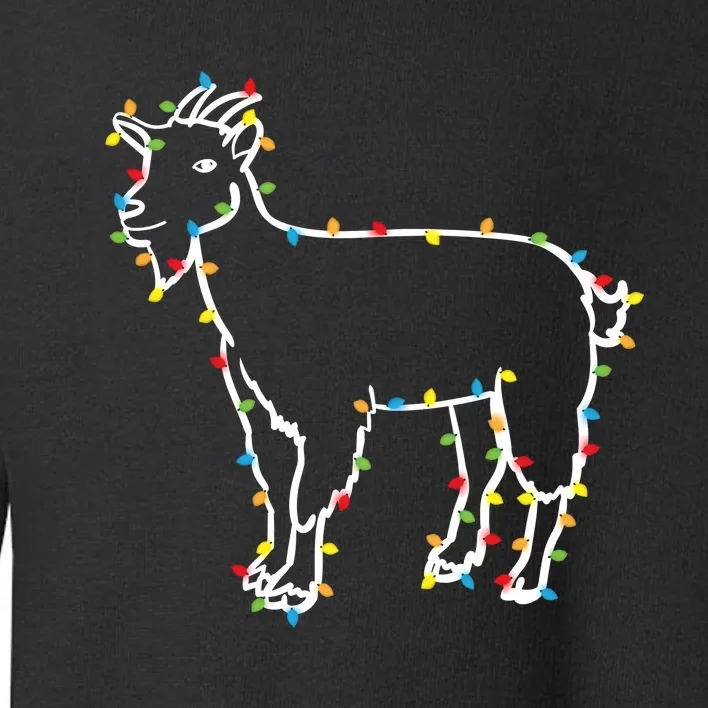 Goat Christmas Lights Holiday Season Merry Xmas Toddler Sweatshirt