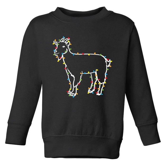 Goat Christmas Lights Holiday Season Merry Xmas Toddler Sweatshirt