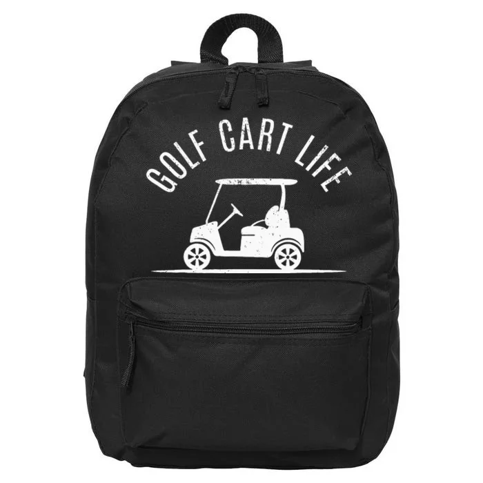 Golf Cart Life Funny Golf 16 in Basic Backpack