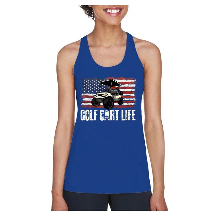 Golf Cart Life Golf Lover Golfing Golfer Putter Women's Racerback Tank