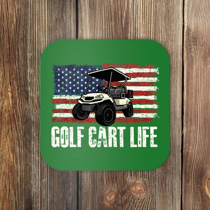 Golf Cart Life Golf Lover Golfing Golfer Putter Coaster