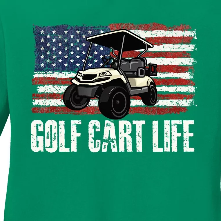 Golf Cart Life Golf Lover Golfing Golfer Putter Ladies Long Sleeve Shirt