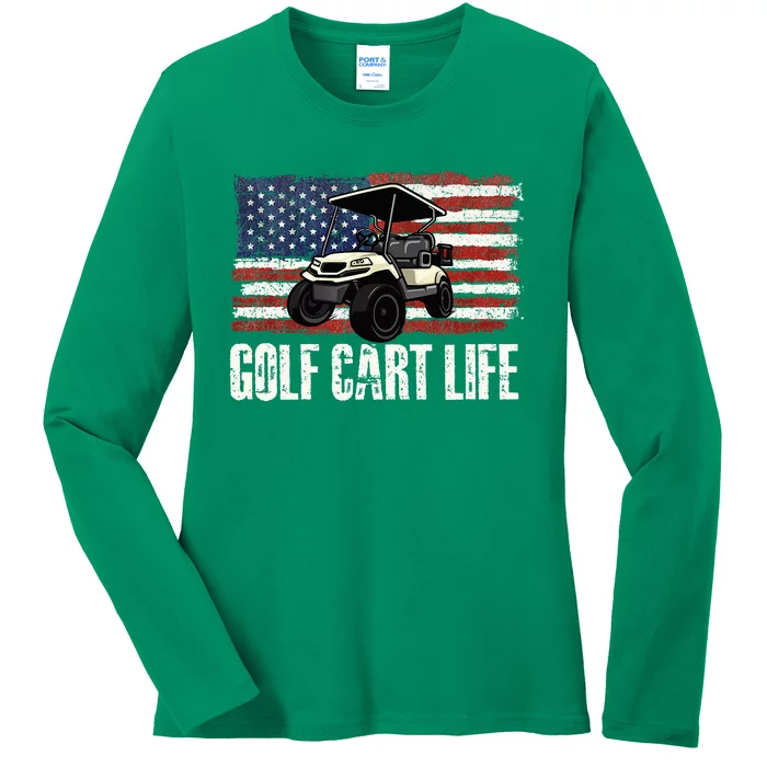 Golf Cart Life Golf Lover Golfing Golfer Putter Ladies Long Sleeve Shirt