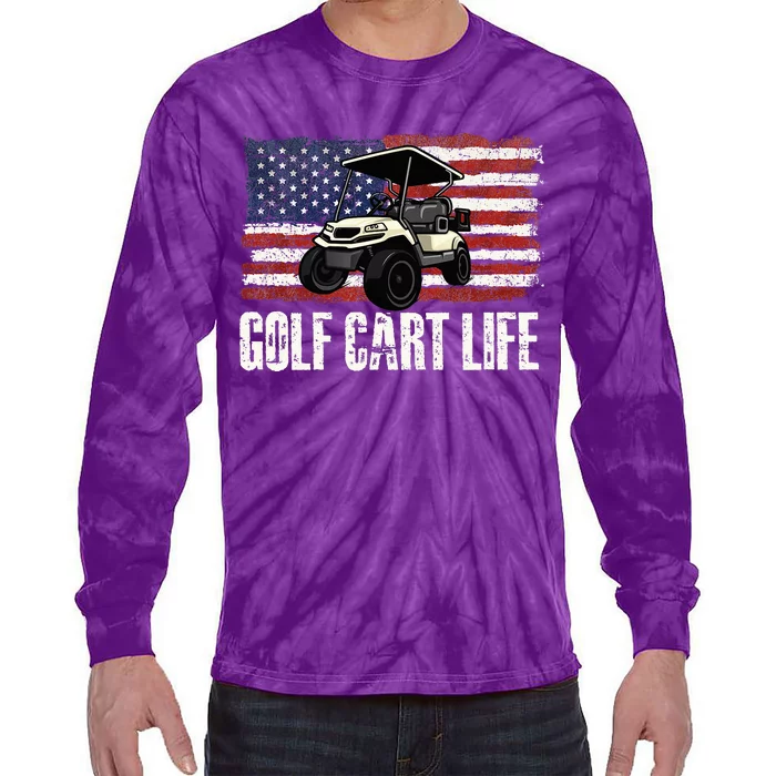 Golf Cart Life Golf Lover Golfing Golfer Putter Tie-Dye Long Sleeve Shirt