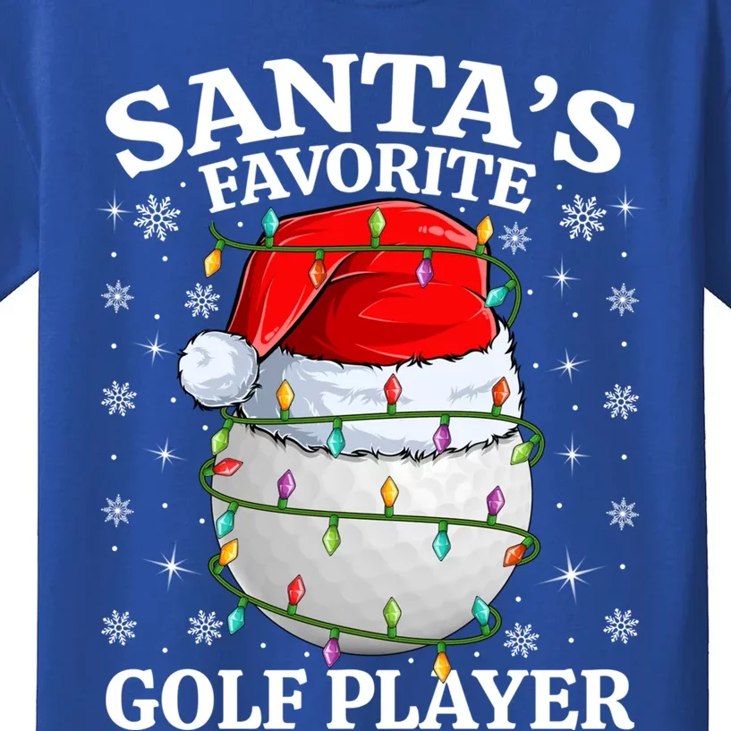 Golf Christmas Lights SantaS Favorites Golf Xmas Player Gift Kids T-Shirt