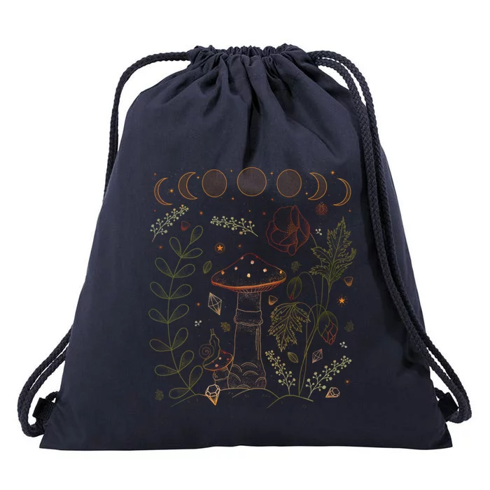 Goblincore Clothes Lover Dark Academia Aesthetic Mushroom Gift Drawstring Bag