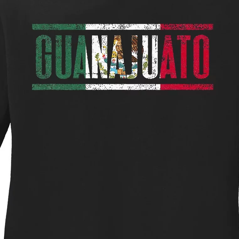 Guanajuato Con La Bandera De México Ladies Long Sleeve Shirt